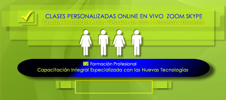 curso de diseño web en clases personalizadas de solo 4 alumnos x docente.